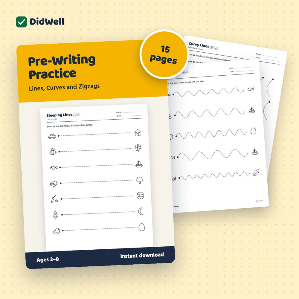Pre-Writing Practice: Lines, Curves and Zigzags
