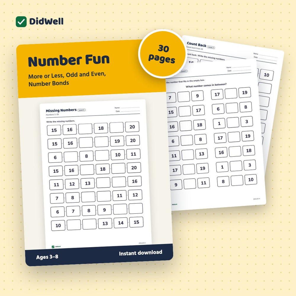 Number Fun: More or Less, Odd and Even, Number Bonds