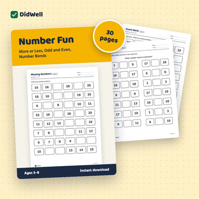 Number Fun: More or Less, Odd and Even, Number Bonds
