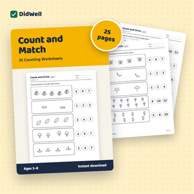 Count and Match: 25 Counting Worksheets