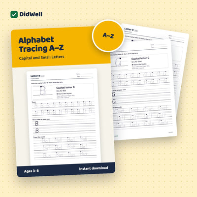 Alphabet Tracing A–Z: Capital and Small Letters