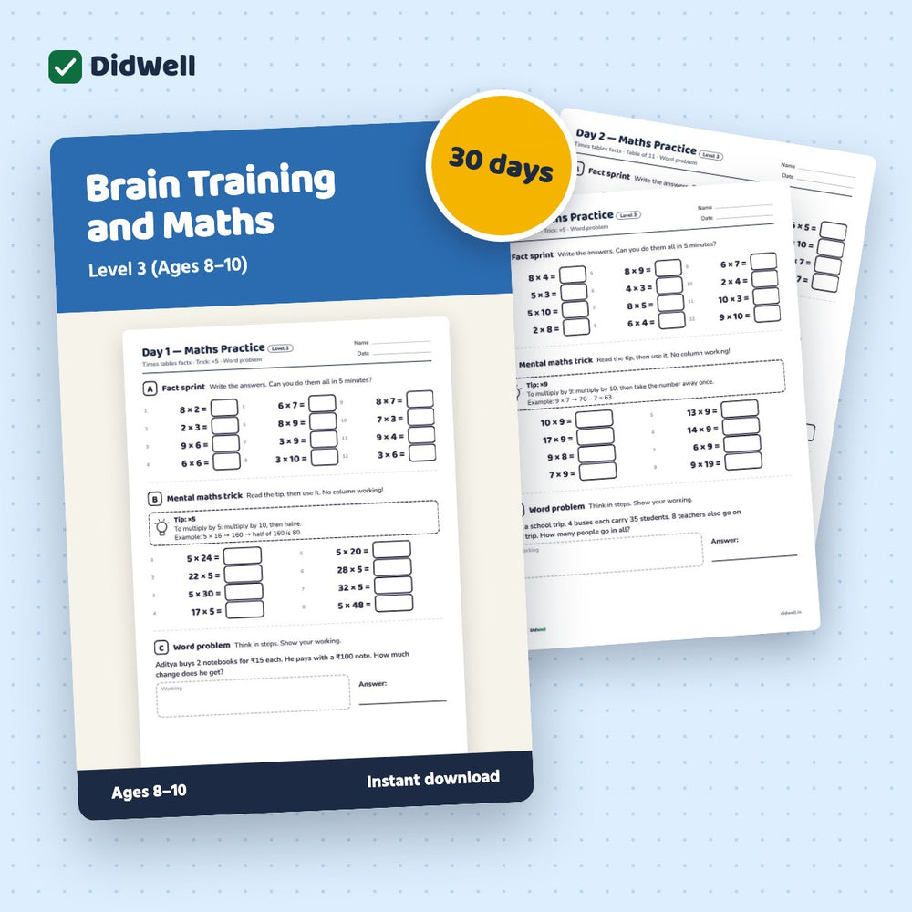 Brain Training and Maths: Level 3 (Ages 8–10)