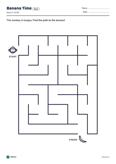 Banana Time Easy Maze