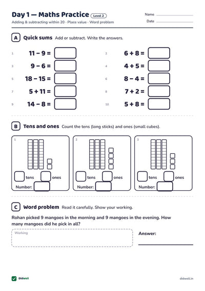 Day 1 Maths Practice