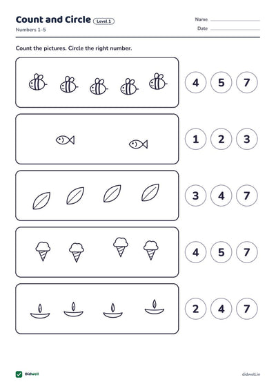 Count and Circle, level 1