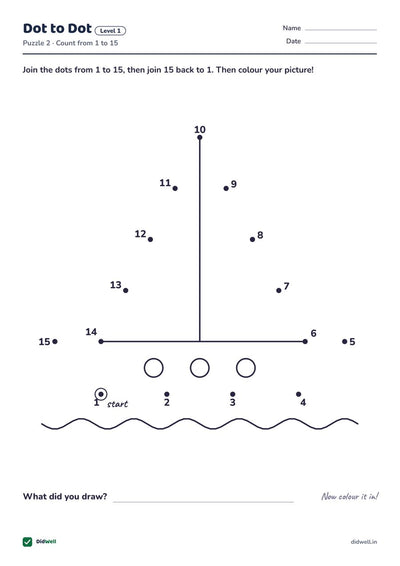 Dot to Dot Level 1 Puzzle