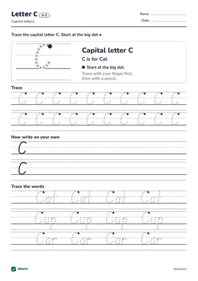 Letter C A–Z Capital letters