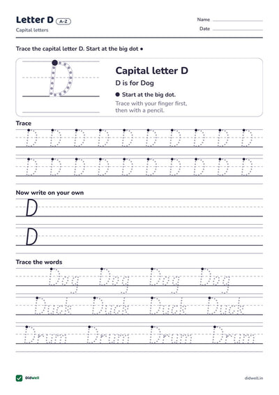 Letter D A–Z Capital letters