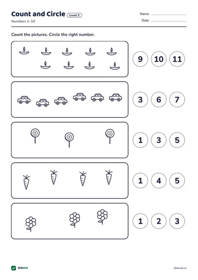 Count and Circle, level 2