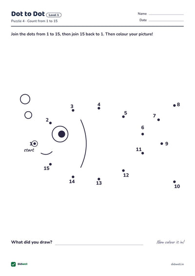 Dot to Dot Level 1 Puzzle