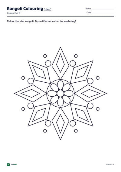 Rangoli Colouring, easy