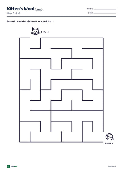 Kitten's Wool Easy Maze