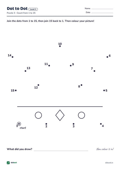 Dot to Dot Level 1 Puzzle