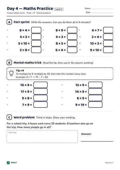 Day 4 Maths Practice