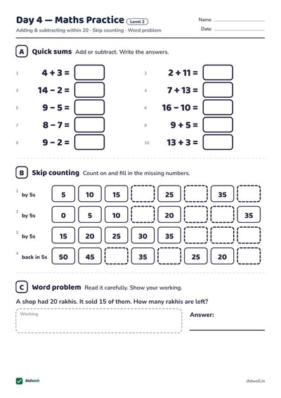 Day 4 Maths Practice