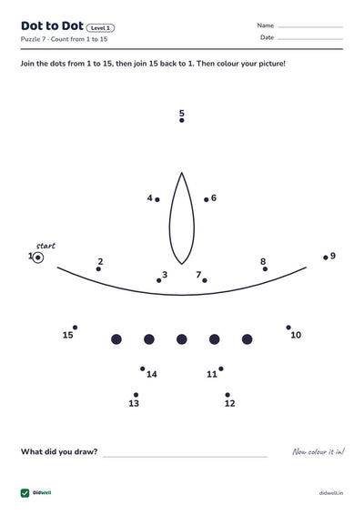 Dot to Dot Level 1 Puzzle