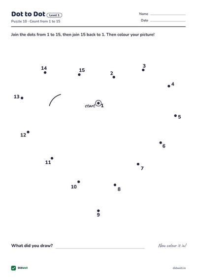 Dot to Dot Level 1 Puzzle