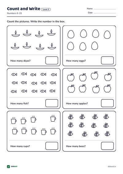 Count and Write, level 3